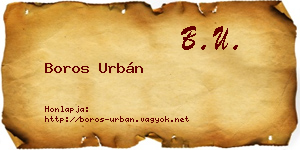 Boros Urbán névjegykártya